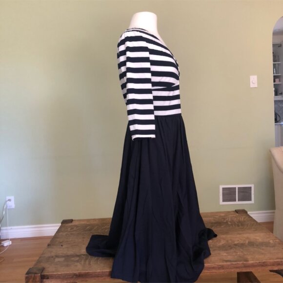 Navy Striped Maritime-Inspired Dress -- Acevog -- L/G - Picture 3 of 5